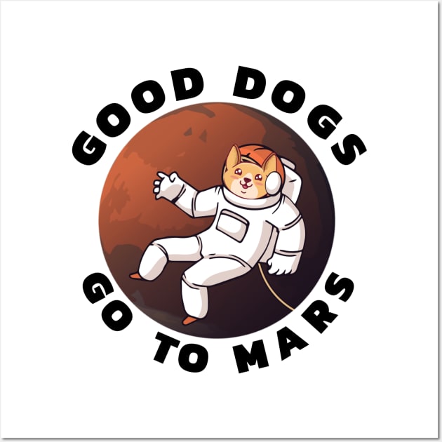 Doge To the Moon Mars DogeCoin Wall Art by Little Duck Designs